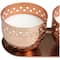 7oz. Tropical Breeze Scented Candles in Cut Out Copper Bowls and Tray